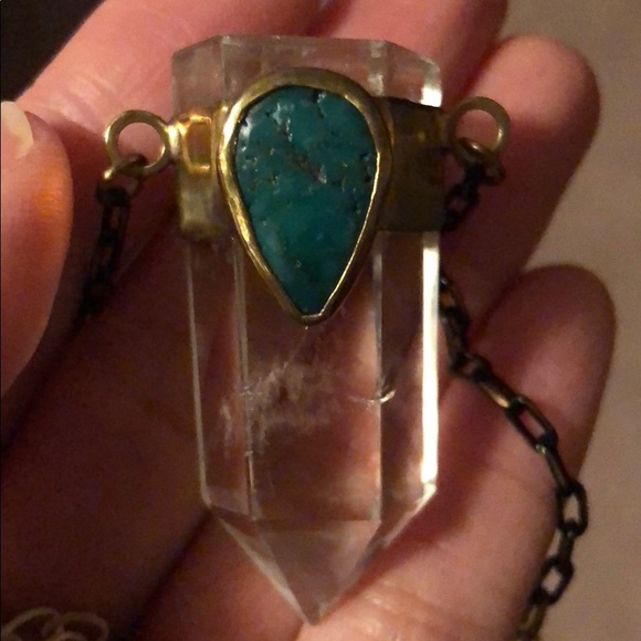 Crystal turquoise necklace - Picture 5 of 10